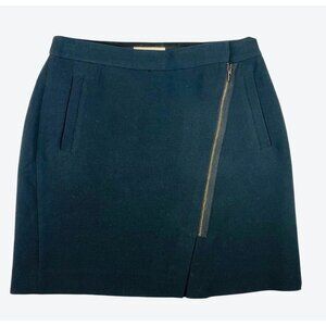 Banana Republic Womens Black Asymmetrical Zip Mini Skirt Size 6